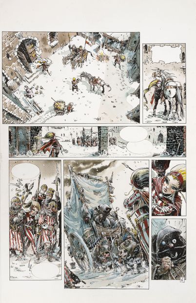 Tiburce OGER (1967) Gorn, The blood of the sky, 1995.

India ink, watercolor, white...