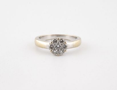  Ring in rhodium-plated yellow gold (750)...