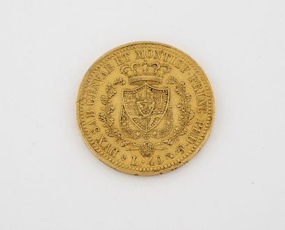 ITALIE Coin of 40 gold liras. Charles-Felix. 1825.

Front : Naked head of Charles-Felix...