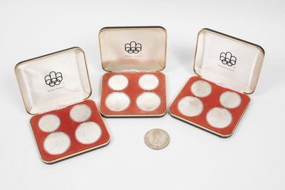 null Lot de pièces en argent (925) comprenant : 

- 6 pièces gravées au recto Olympiade...