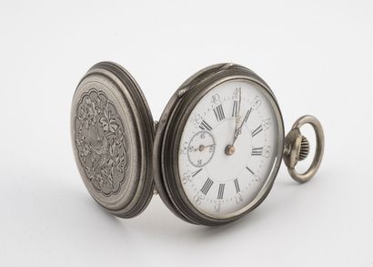 null Silver pocket watch (min.800)

White enameled dial, Roman numeral hour markers

Mechanical...