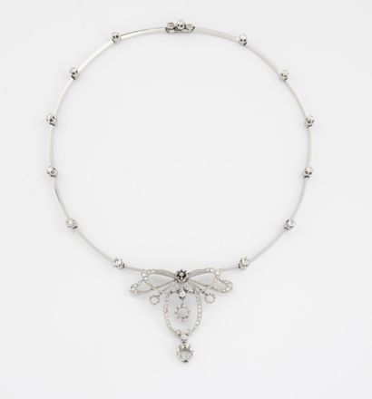 
Platinum (850) knife-edge necklace with...