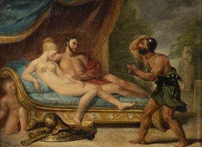 Attribué à Georges ROUGET (Paris 1783-1869) Mars et Vénus surpris par Vulcain (Ovide,...