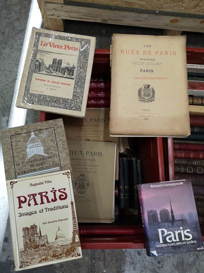 FRANCE, XIXème-XXème siècles 3 boxes of books, on Paris and on Literature..., Bookseller's...