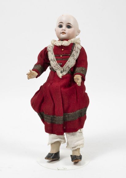Doll, porcelain head, marked in hollow 3/6,...