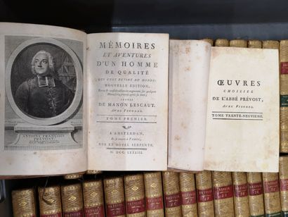Abbé PREVOST 1 set of 39 volumes of his works. 
Bound in leather. 
Uncollated, as...
