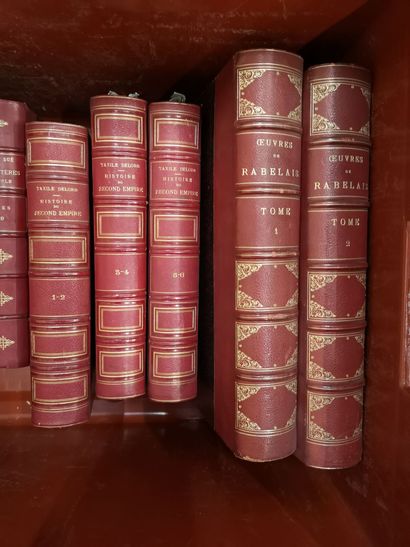 FRANCE, fin du XIXème siècle 3 caisses de livres, en demi reliures, certaines à coins...