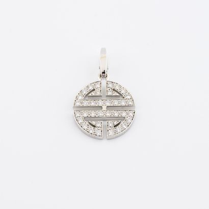 
Circular pendant in white gold (750) with...