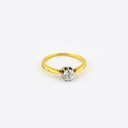 
Yellow and white gold (750) ring set with...