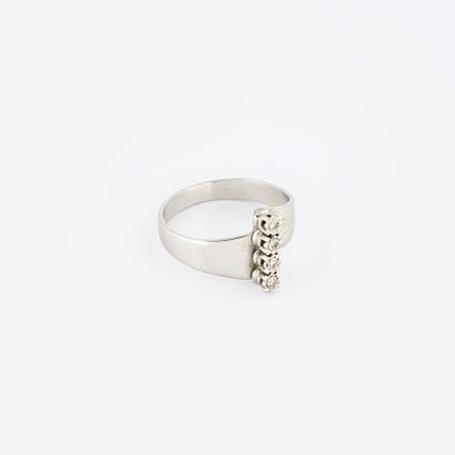 Ring in yellow gold (750), partly set with...