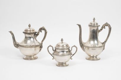 null Tea and coffee service (4 p.) on pedestal with laurel frieze decoration, acanthus...