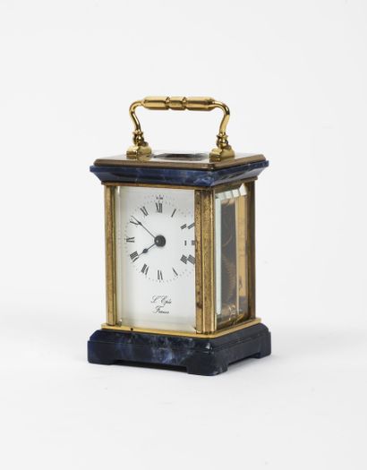 L'ÉPÉE, la Mignonnette. Officer's clock in glass and gilded brass of terminal form,...