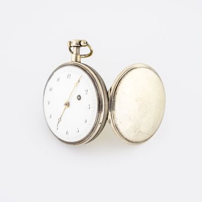 Pocket watch with cock and ringing in silver...