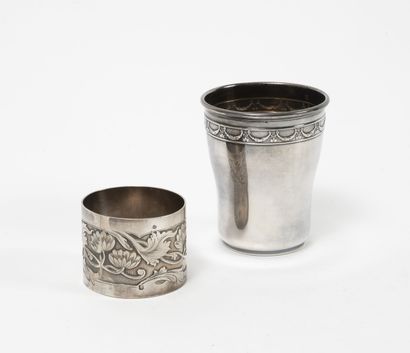Lot including two pieces in silver (950)...