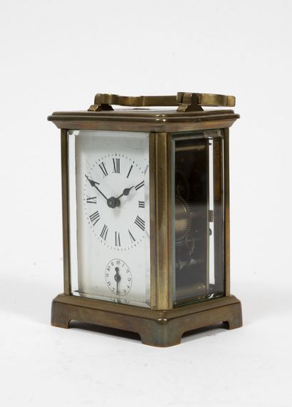 Officer's alarm clock in beveled glass and...