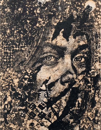 VHILS (né en 1977) Pentimento, 2020.
Livre signé par l'artiste dans son emboîtage...