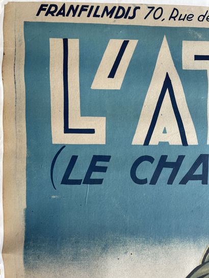 VIGO, Jean L'atalante (le chaland qui passe), 1933. 
Affiche en couleurs marouflée...
