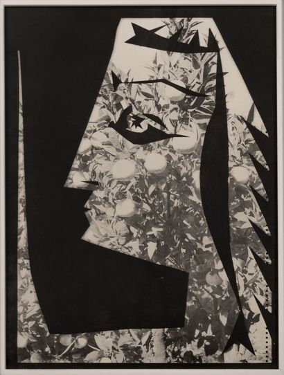 D'aprés Pablo Picasso (1881-1973) Jacqueline aux fruits. 

Lithographie en noir et...