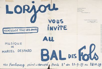 D'après Bernard LORJOU (1908-1986) Lorjou invites you to the ball of fools. 

Poster/invitation,...