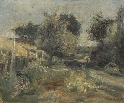 Maurice BRIANCHON (1899-1979) Paysage de campagne. 

Huile sur carton. 

Signée en...