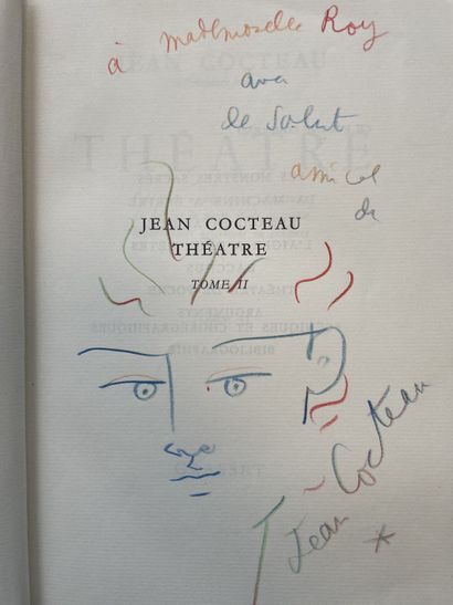 COCTEAU, Jean Theater. 
Volume 1 and 2. 
Edition decorated by the author with drawings...
