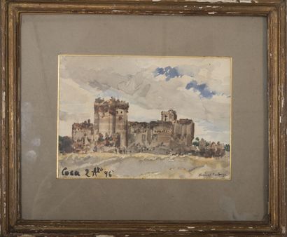 Daniel ZULOAGA BONETA (1852-1921) Lot of three watercolors on paper:

- Castle.

Annotated...