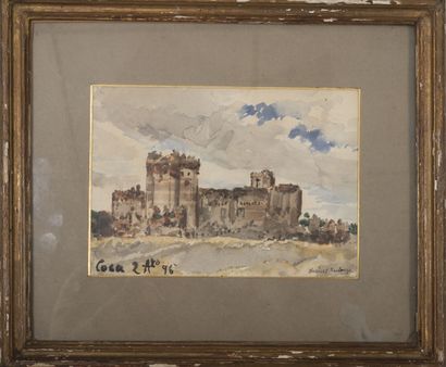 Daniel ZULOAGA BONETA (1852-1921) Lot de trois aquarelles sur papier :

- Château.

Annoté...