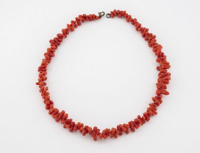 null Coral root necklace (Corallium spp) (Corallidae spp) (NR) red. 

Clasp ring...