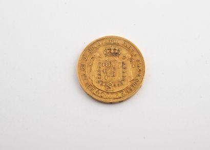 ITALIE Une pièce de 40 lires or, 1815.

Poids : 12.74 g.

Rayures et usures.
