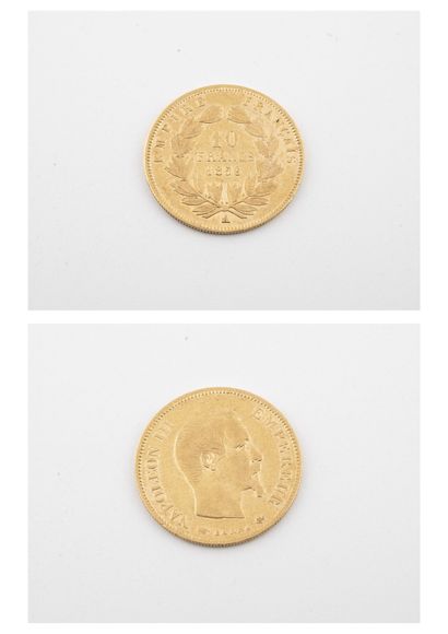 France Pièce de 10 francs, Napoléon III, 1856, Paris. 

Poids : 3.1 g.

Usures.