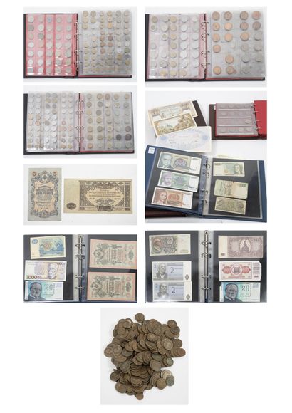 TOUS PAYS, XIX-XXEME SIECLE Lot comprenant :

- 3 albums de billets de banque, dont...