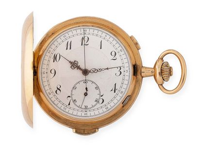 Chronograph watch in yellow gold (750) with...