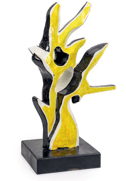 Fernand LÉGER (1881-1955) The Rockefeller Branch, 1952. Sculpture in white clay,...