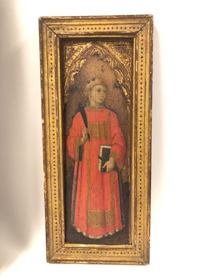 SANO di PIETRO (Sienne 1406 -id. 1481) et Atelier Saint Etienne. Tempéra sur panneau....