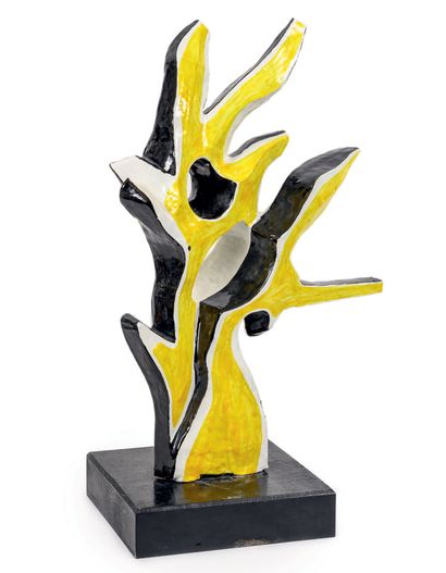 Fernand LÉGER (1881-1955) The Rockefeller Branch, 1952. Sculpture in white clay,...