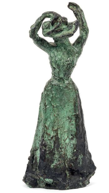 Emile-Antoine BOURDELLE (1861-1929) Madame Roussel au chapeau. Epreuve en bronze...