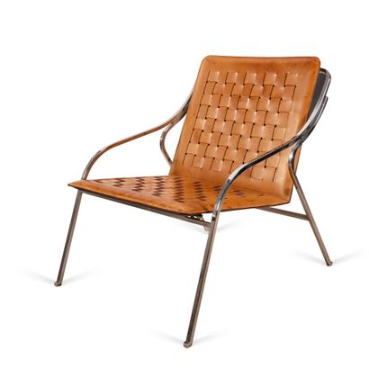 Marco ZANUSO (1916-2001) Paire de fauteuils Fourline.
Modèle créé en 1964.
En acier...