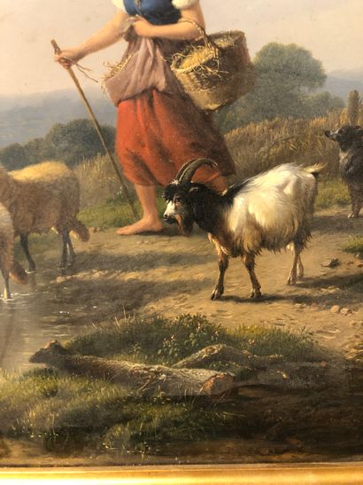 Eugène VERBOECKHOVEN (1798/99-1881) Farmer in a landscape, 1852.
Oil on panel.
Signed...