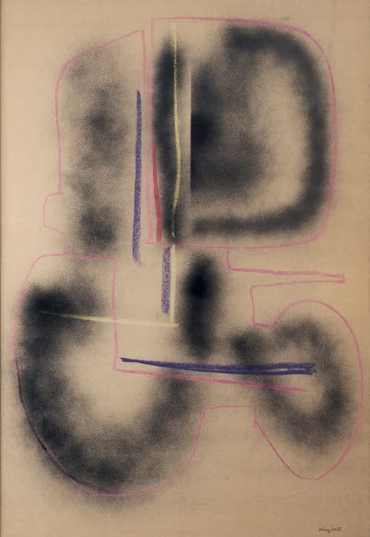 Ladislas KIJNO (1921-2012) Sans titre.
Technique mixte sur papier.
Signé en bas à...