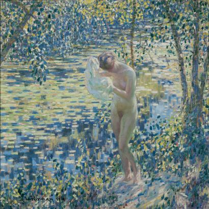 Louis RITMAN (1889-1963) La baigneuse, 1914. Huile sur toile. Signée et datée en...