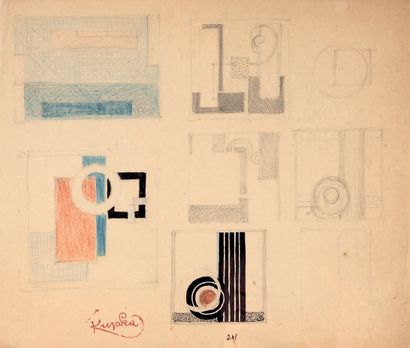Frantisek Kupka (1871-1957) 
Untitled.



Pen, ink and colored pencil on paper.



Stamp...