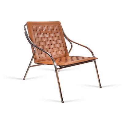 Marco ZANUSO (1916-2001) Paire de fauteuils Fourline.
Modèle créé en 1964.
En acier...