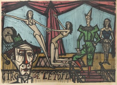 Bernard BUFFET (1928-1999) The Circus of the Star, 1968.

Lithograph in colors on...