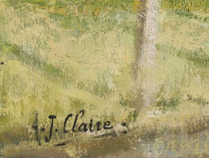 Auguste-Jean CLAIRE (1881-1970) La Sarthe à Saint Léonard.

Huile sur toile.

Signée...