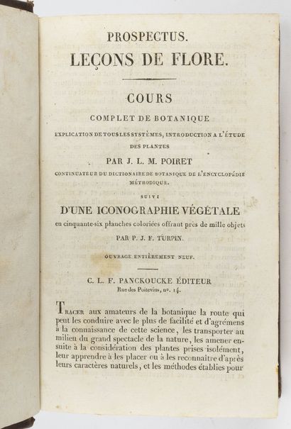 POIRET J.L.M. Prospectus. Leçons de Flore. Cours complet de botanique. Explication...