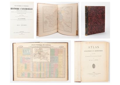 Quatre ATLAS - WAHL. 

Atlas physique, politique et historique de la France. 

Paris,...
