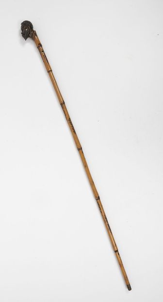 Canne tête de vieil homme Cane with a bearded man's head motif.

Bamboo shaft.

H....