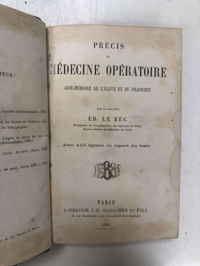 null 2 vols. :

- Ed. LE BEC

Précis de Médecine opératoire.

Paris, Lib. Baillière...
