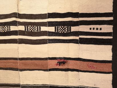 AFRIQUE Mopti blanket in wool with geometric patterns, formed by six bands joined...