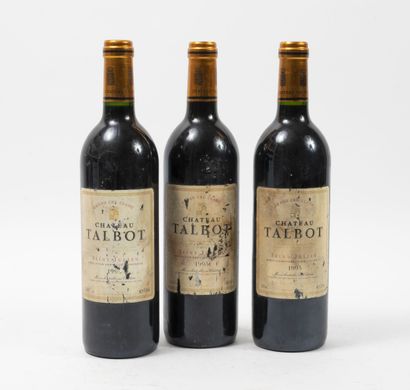 Château Talbot 3 bouteilles, 1995.

GCC4 Saint-Julien.

Bon niveau.

Griffures, accidents,...